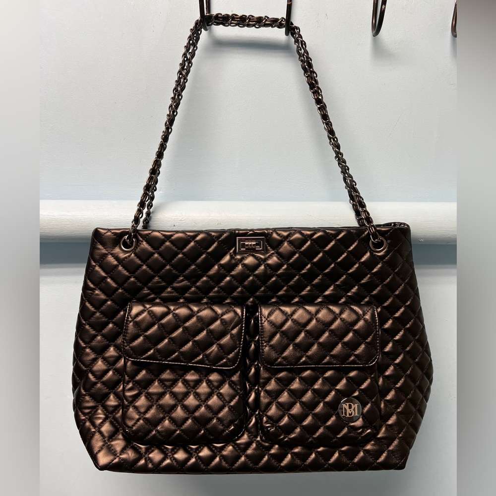 Badgley Mischka Diana XL Faux Leather Tote Weekender Travel Bag